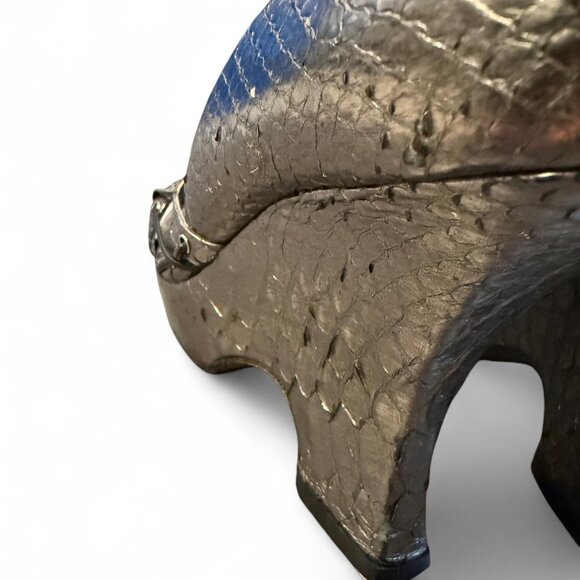 Vintage Dior silver snakeskin wedge heels - Picture 5 of 5